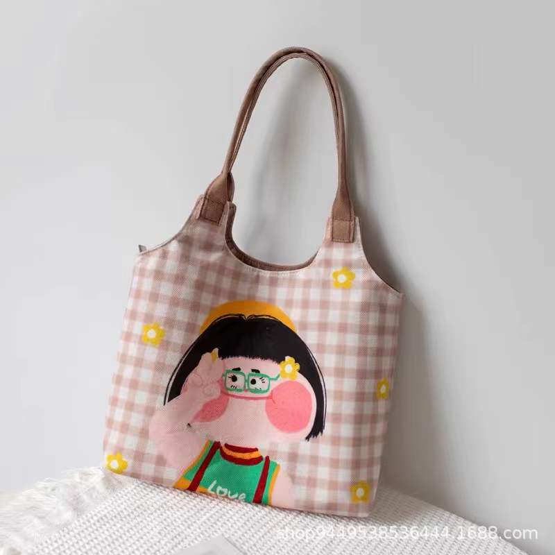 Canvas Bag Women's New Large-capacity Vest Bag Commuter Shoulder Bag Summer Student Tote Bag