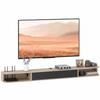 Wall-Mounted TV Stand for 75" TVs, Drop-Down Drawer, 2 Shelves, 180x24x16cm, Natural Wood