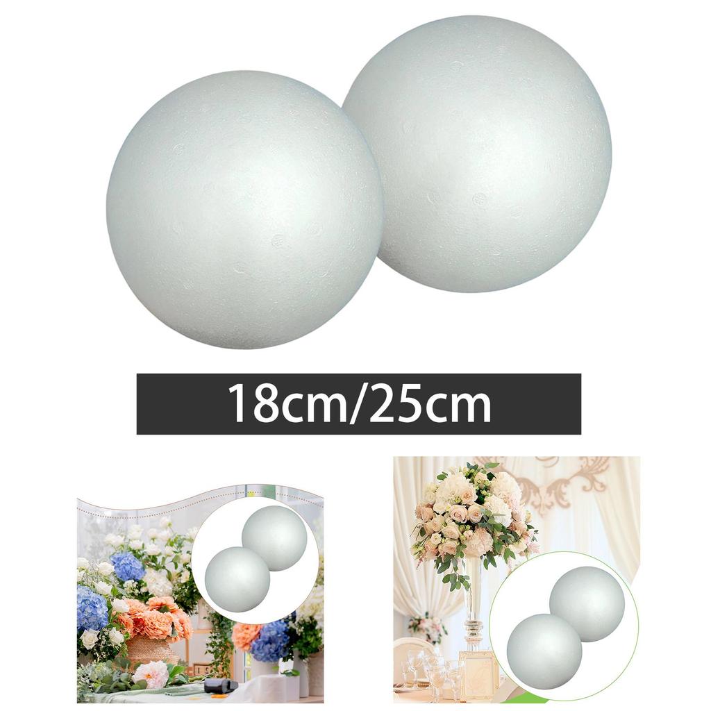 2 Craft Foam Balls for Christmas Decoration, DIY Projects, School, Model Making, Birthday, Year,