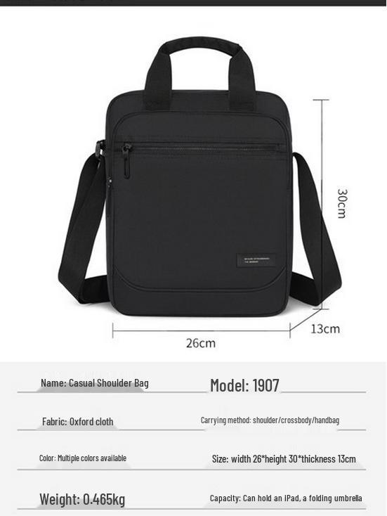 Men's Large Capacity Oxford Cloth Crossbody Bag - 2025 Spring Business & Casual Style