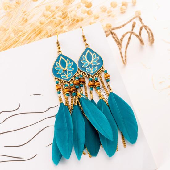 1Pair Drop Earrings Exquisite Easily Match Alloy Beautiful Women Fashion Long Earrings for Valentine's Day