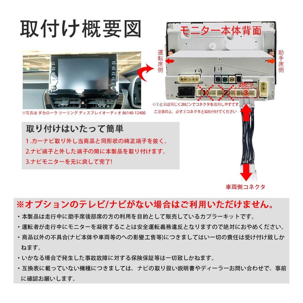OTORAM Toyota Aqua TV-Kit Sie können TV während der Fahrt schauen TV-Canceller Reiwa Anwendbar/Kompatibel Fahren/Navi MXPK10/MXPK11/MXPK15/MXPK16