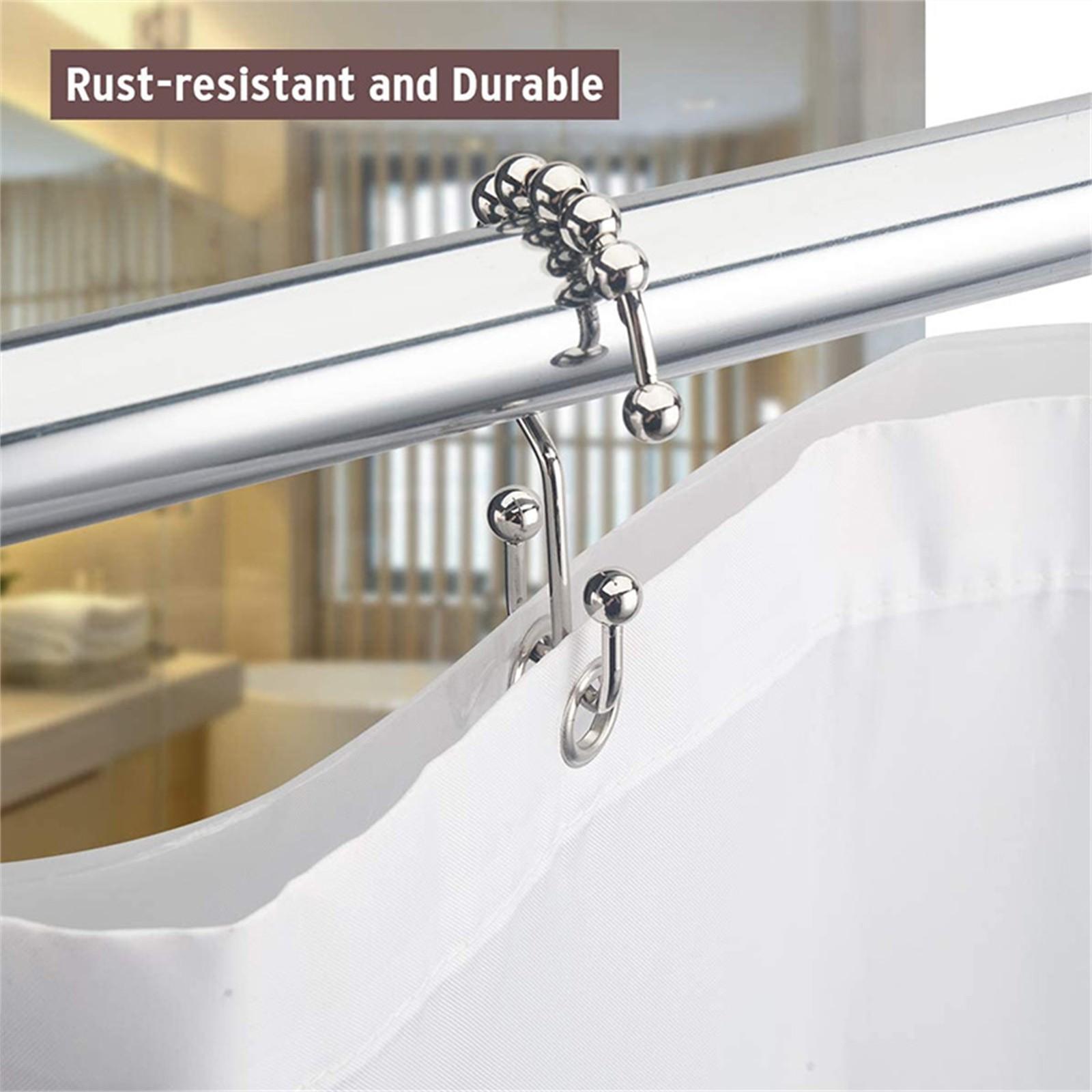Stainless Steel Double Ear Hook Shower Curtain Hook Double Hook Suitable For Double Shower Curtain