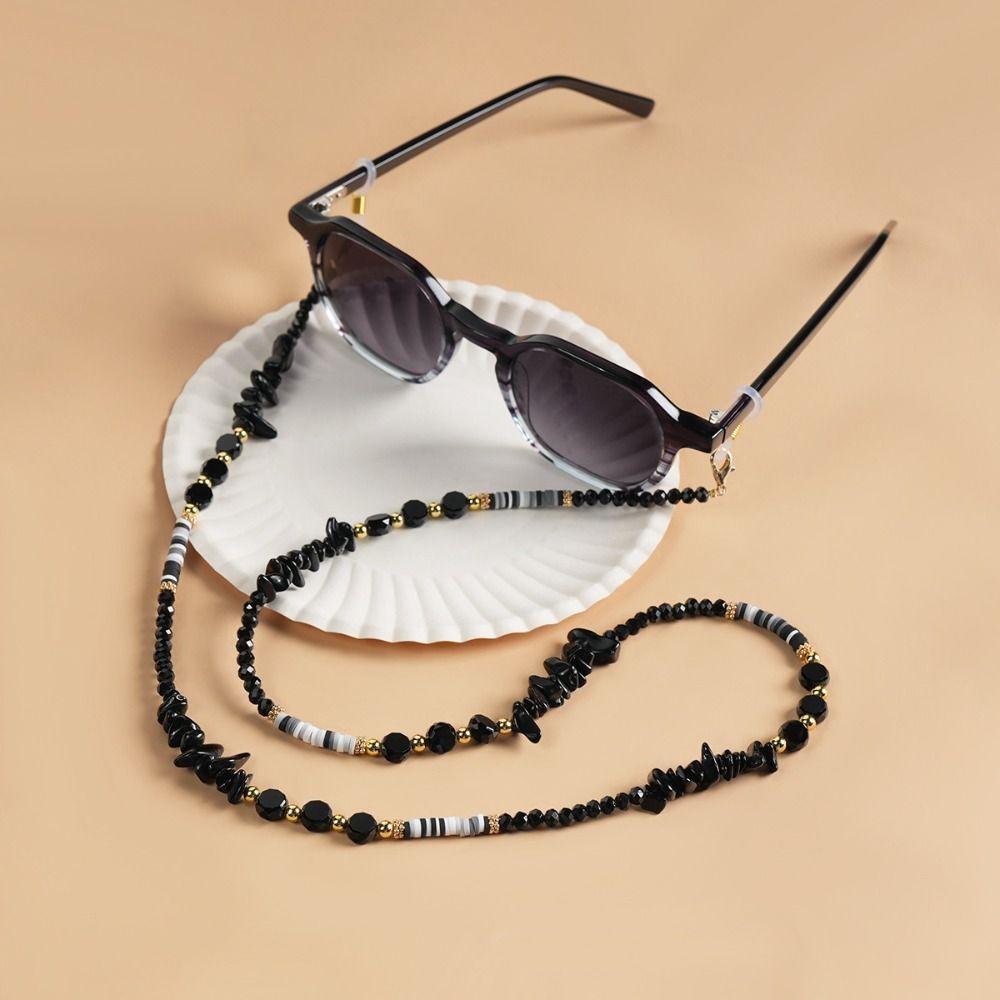 Crystal Eyeglass Holder Necklace Colorful Eyeglass Lanyard Beads Glasses Chain  Women Accessories