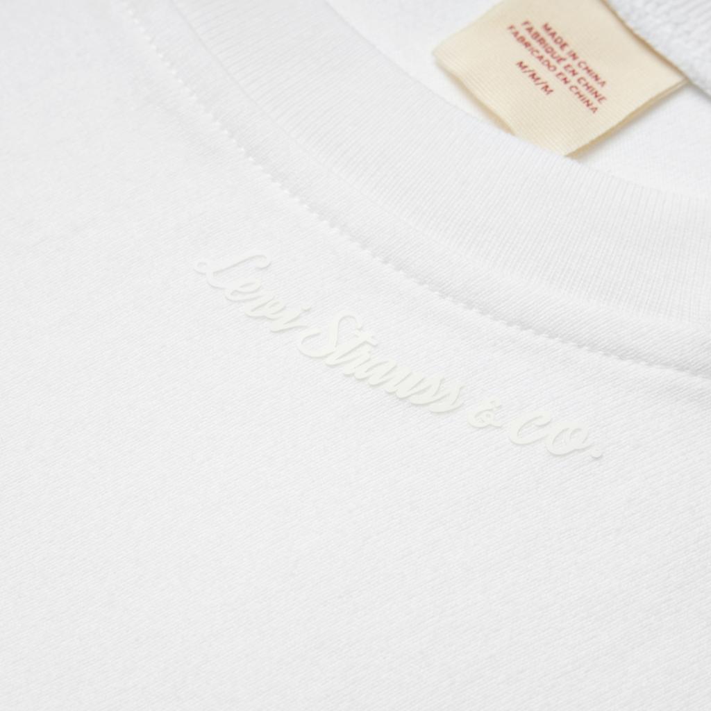 Levis Solid Color Loose Fit Round Neck Short Sleeve T-Shirt Women Tops White 0018G-0001
