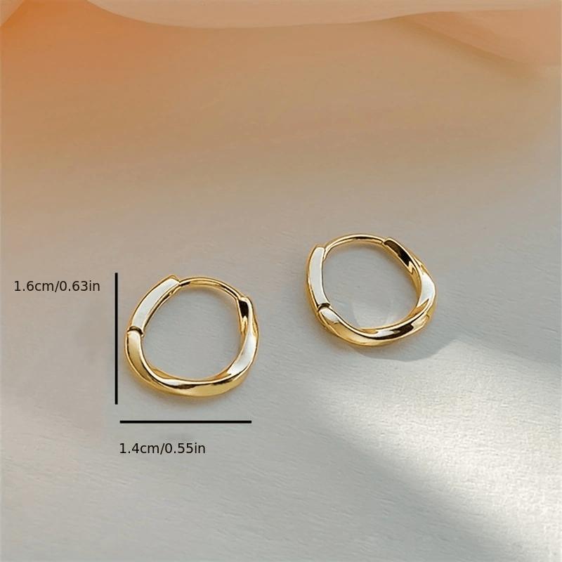 1 Pair of Fashionable and Simple Geometric Circular Earrings, Light Luxury High-end Ear Buckles, Suitable for Women's Daily Party Wear