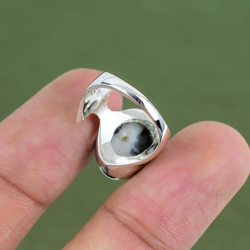 White Buffalo Turquoise Ring 925 Sterling Silver Rings Boho Style Ring Gemstone Ring Handmade Jewelry Gift For Mother Available In Ring Size