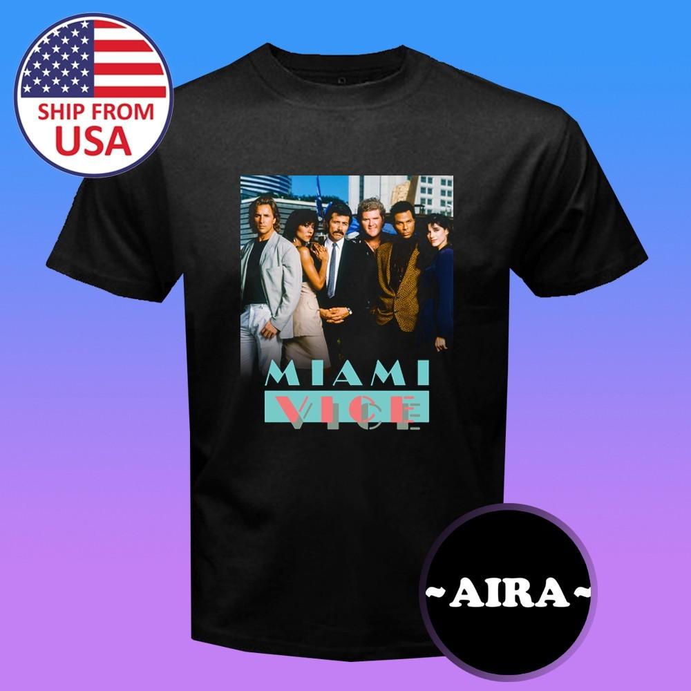 Miami Vice Retro Action Movie 80 s Cops Men s Black Size S-5XL XL