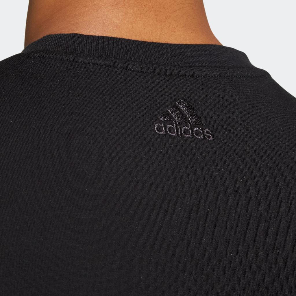 Adidas Printed Logo Crewneck Long Sleeve Sweatshirt Men Tops Black HN8995