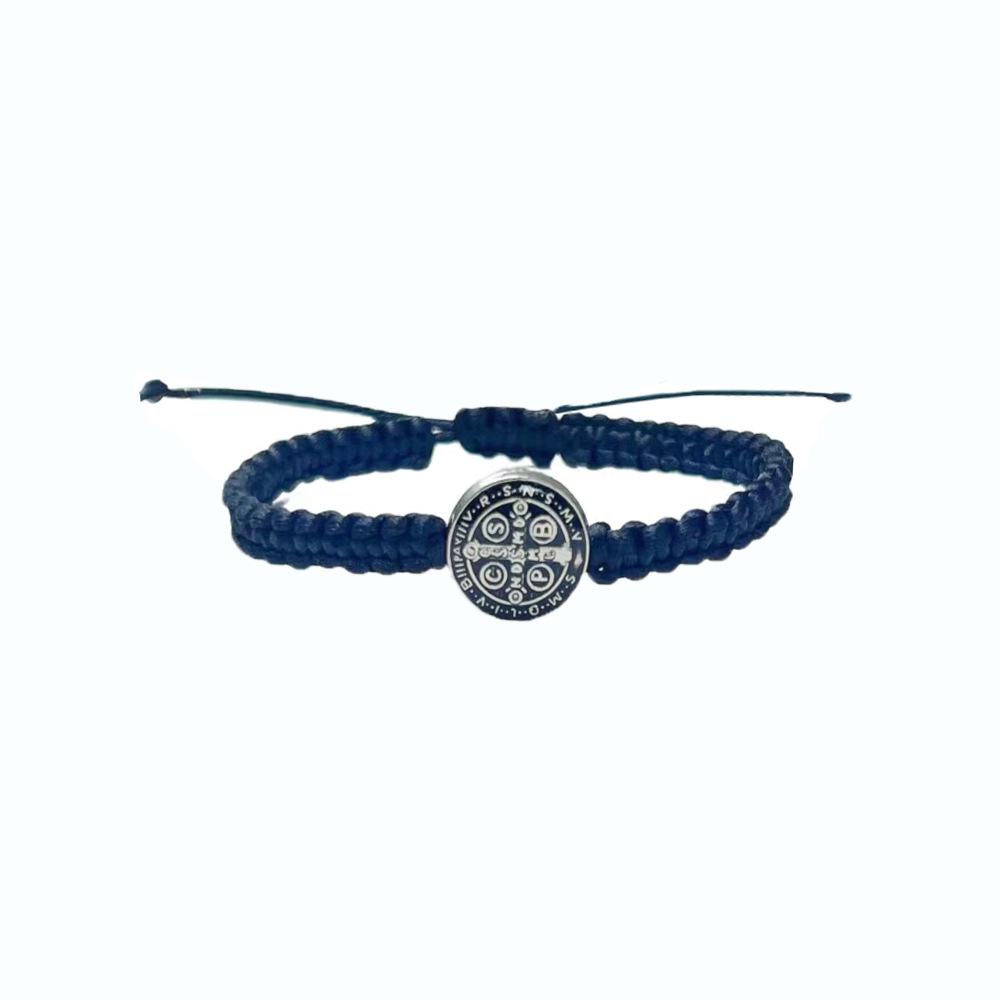 Регулируемый многоцветный плетеный браслет «Экзорцизм святого Бенедикта»