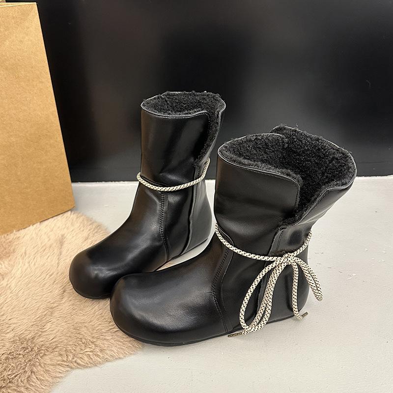 

Women s thick-soled winter leather flip-flop two wear lightweight warm anti cold padded snow boots non-slip wear casual sneakers cotton shoes 39 чёрный