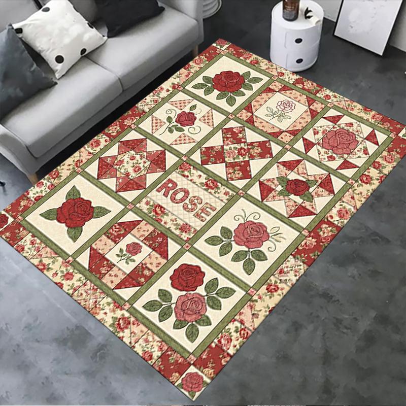 

2025 New Rose Flower Carpet Rug for Living Room Bedroom Home Sofa Decoration,Kids play Non-slip Floor Mat100 40x60cm( 15x23in )