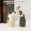 2 Stuks Lief Olifantenbeeldje 7 inch Keramisch Olifantenkoppel Beeldje Modern Decoratief Beeldje voor Woonkamer Huisdecoratie