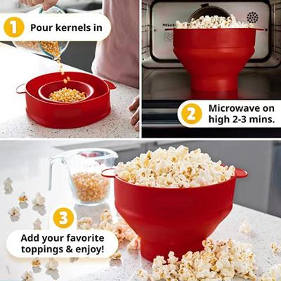 The Original Hotpop Microwave Popcorn Popper, Silicone Popcorn Maker, Collapsible Bowl BPA-Free and Dishwasher Safe