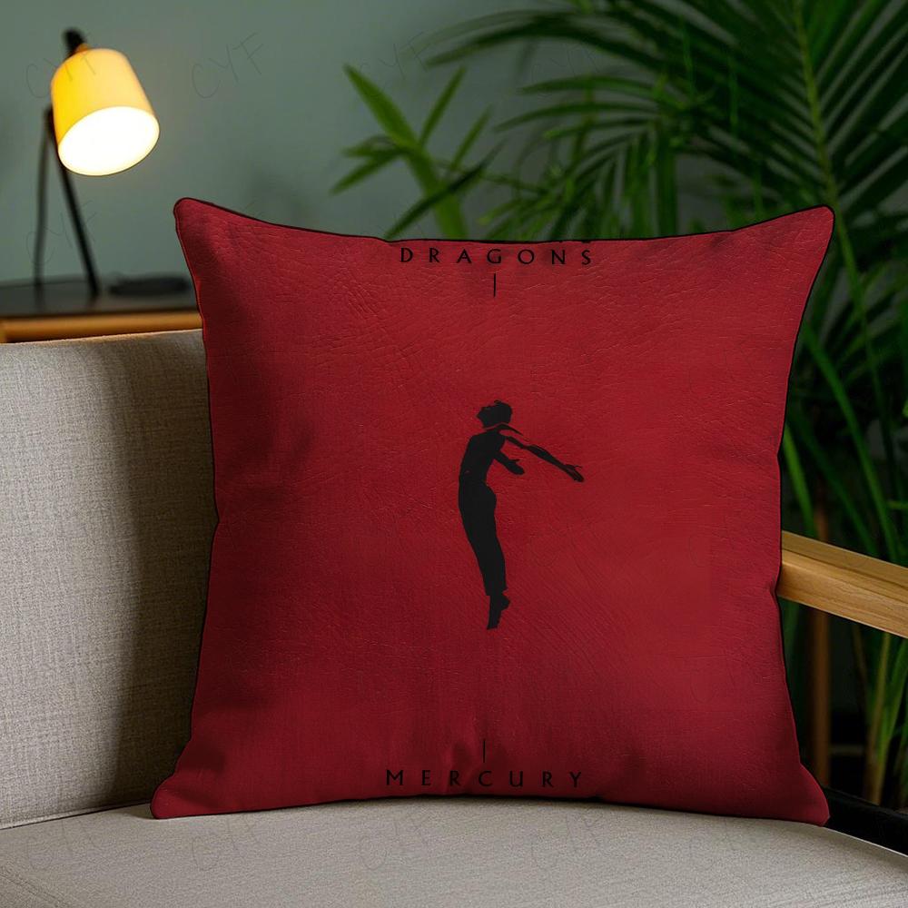 Imagine D-Dragons Band Pillow Case Anti-Dustmite Pillowcase Invisible Zipper Silky Short Plush Sofa Cushion Cover