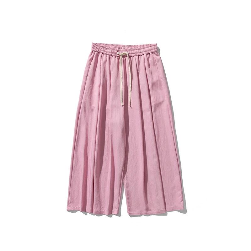 

Мужские широкие брюки свободного кроя, мужские повседневные брюки прямого кроя оверсайз, мужские джоггеры оверсайз, брюки в стиле харадзюку, мужские брюки в китайском стиле 5XL розовый