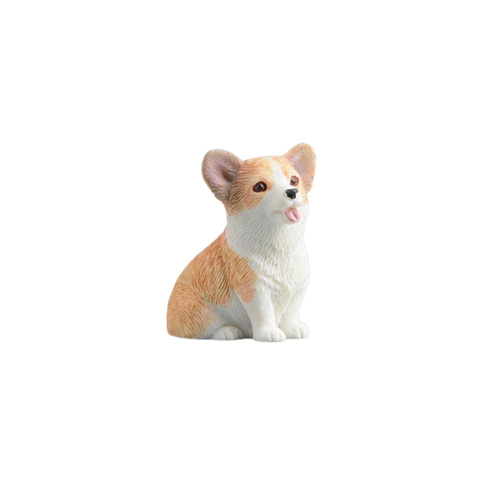 Gift for Kids Resin Figures Dog Doll Miniature Figurines Car Ornament Corgi Model Simulation Dog