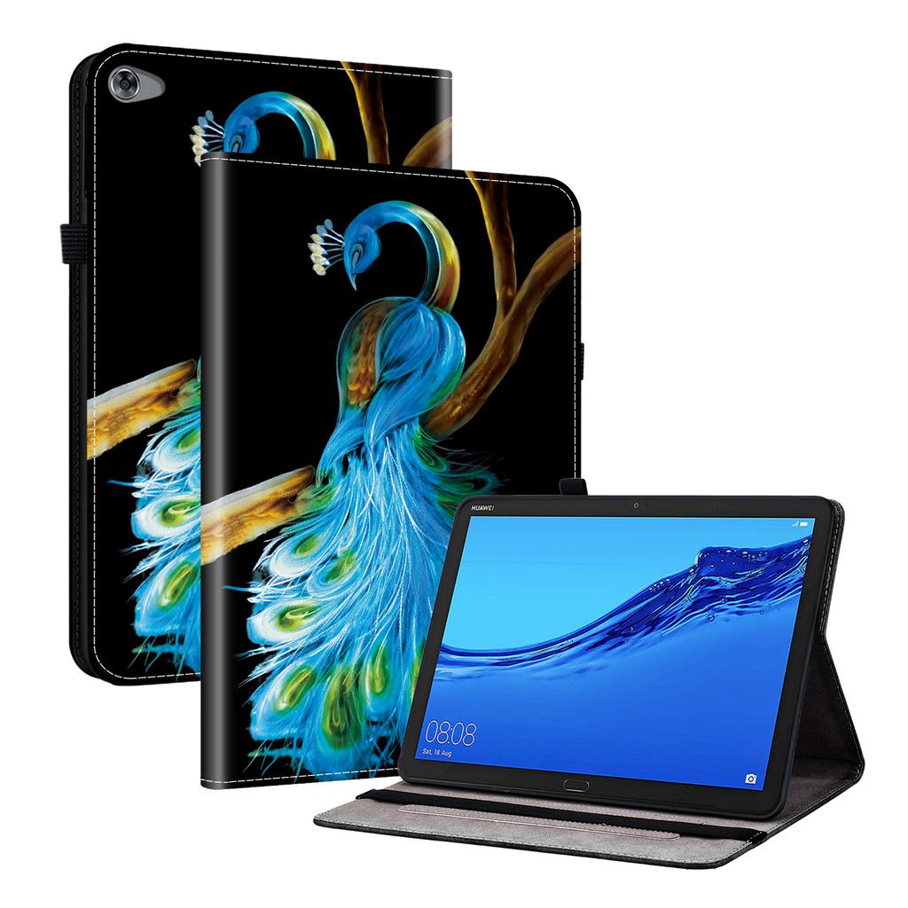 PU Leather Tablet Case for Huawei MediaPad M5 lite (10.1")-11 Styles! Durable, with 2 Stand Slots, Pencil Holder & Card Slots, Flexible TPU Back Cover