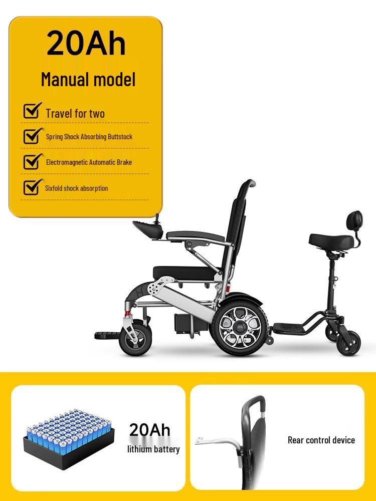 Guardian Electric Wheelchair: Double Smart Folding Mobility Scooter for Disabled & Elderly