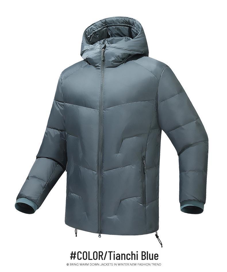 Men's Winter White Duck Down Jacket: Trendy, Thickened, Warm, Fashionable, Unisex