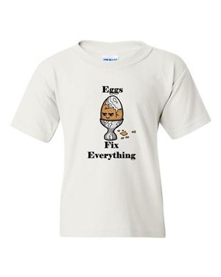 Eggs Fix Everything Chicken Hen Boiled Egg DT Novelty Youth Kids T-Shirt Tee Unisex T-Shirt
