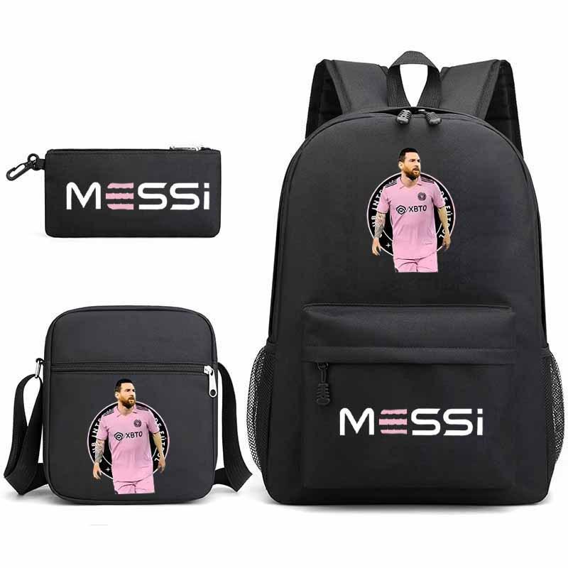 Lionel Messi · Peripheral Printed School Bag Three-Piece Pencil Case Shoulder Bag Backpack