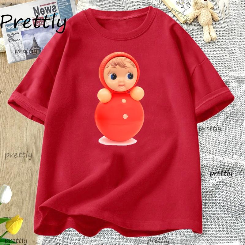 Funny Doll Cotton Cartoon Printed TShirt Womens Fashionable ONeck Loose Short Sleeved Tshirt Female Casual Cute Top Clothes