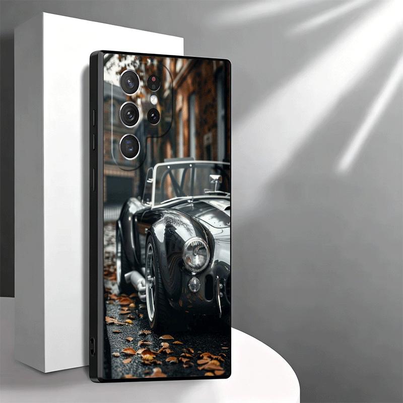 Vintage Car Retro Nostalgia Soft Phone Case for Samsung Galaxy S26 S25 Edge S24 Ultra S23 Plus S22 S21 FE S20 Black Cover Back S