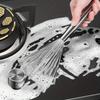 3pcs Stainless Steel Pan Brush Long Handle Strong Decontamination Convenient Fast Sink Stove Kitchen Accessories.