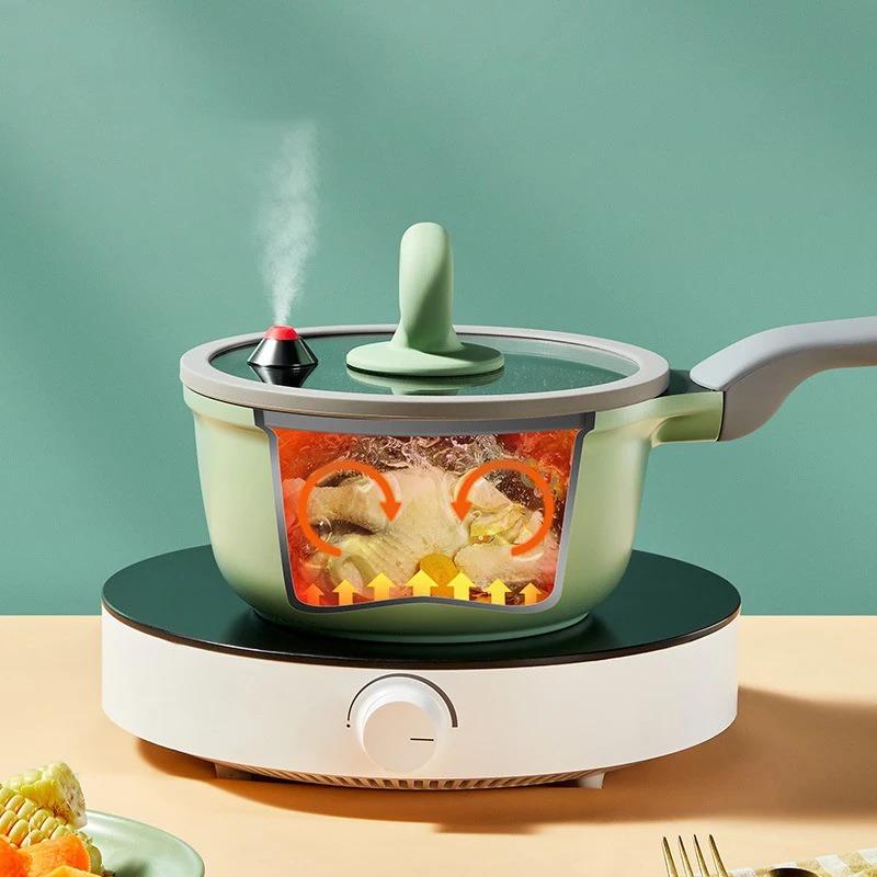 COOKER KING Milk Pot Non-Stick Pan Micro Pressure Medical Stone Coating Baby Food Pot Hot Milk Instant Noodles Pan Mini Pot