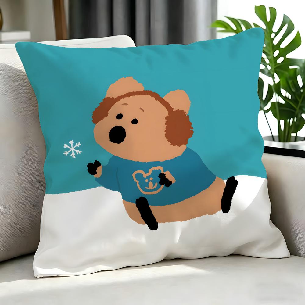 Animal Quokka Cushion Cover Cushion Cover Set 4Pcs 50X50 45X45 40X40 Pillowcase Decorative Sofa Home Decor