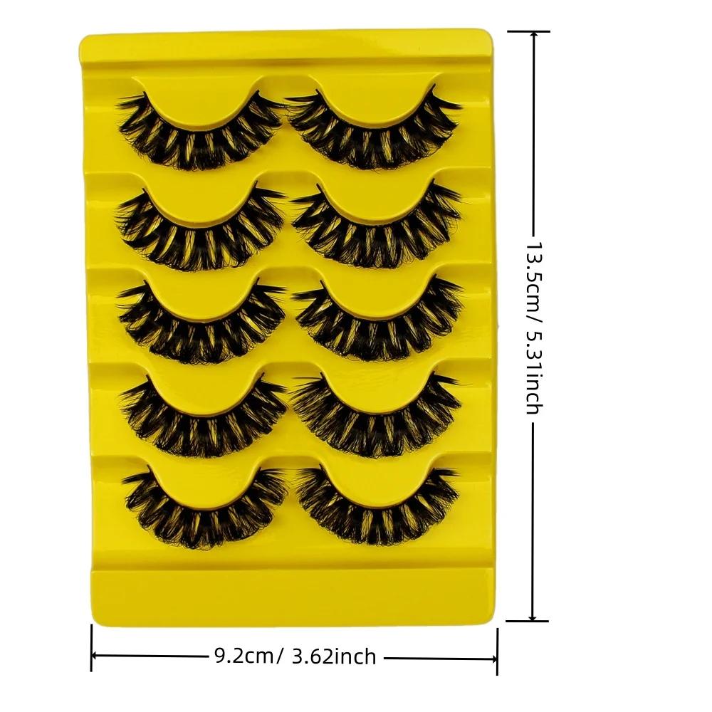 5 Pairs DD l Russian False Eyelashes 3D Mink Eyelashes Reusable Fluffy False Lashes eyelashes extensions