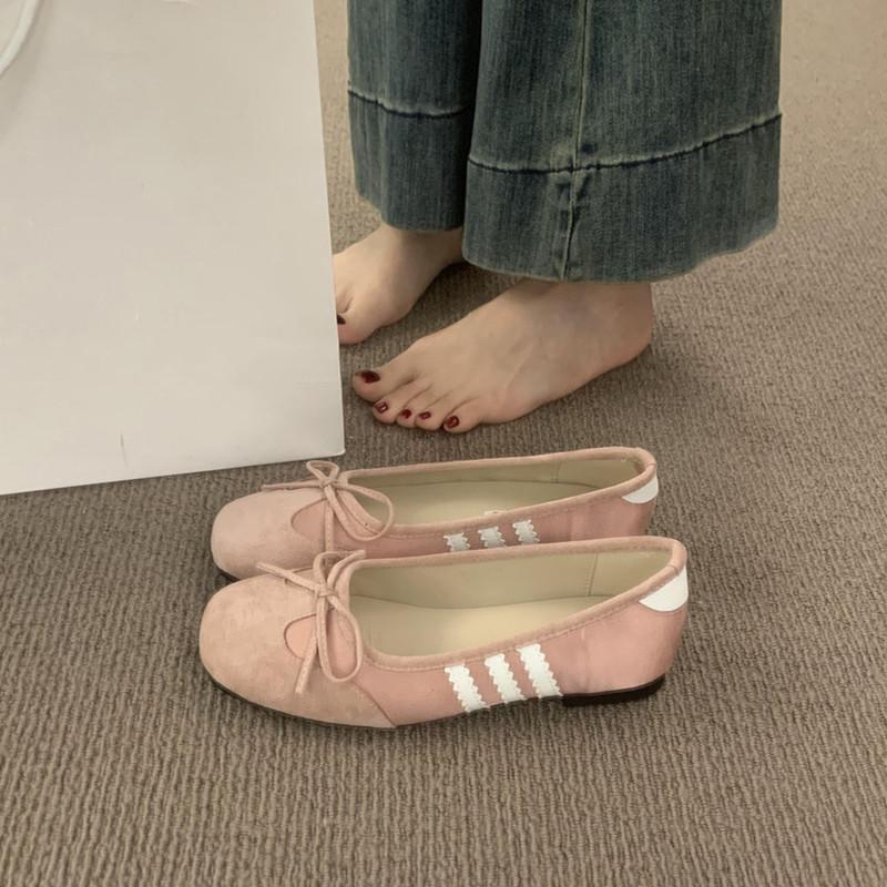 Fashion IPPEUM Ballet Sneakers Women Flats 2025 Summer New Round Toe Red Black Ballerina Shoes