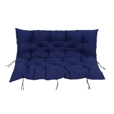 Outdoor Swing Cushion Polyester PP Cotton Splashproof Porch Seat Cushion Replacement with Straps