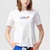 FILA Fusion Letter Print Knitted Sports Casual Round Neck Short Sleeve T-Shirt Women Tops Standard-White T11W121101F-WT
