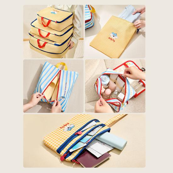huaqianguhh Travel Storage Bag, Waterproof Oxford Organizer, with Reinforced Handle, Cartoon Print Luggage for Clothes Toiletries Shoes