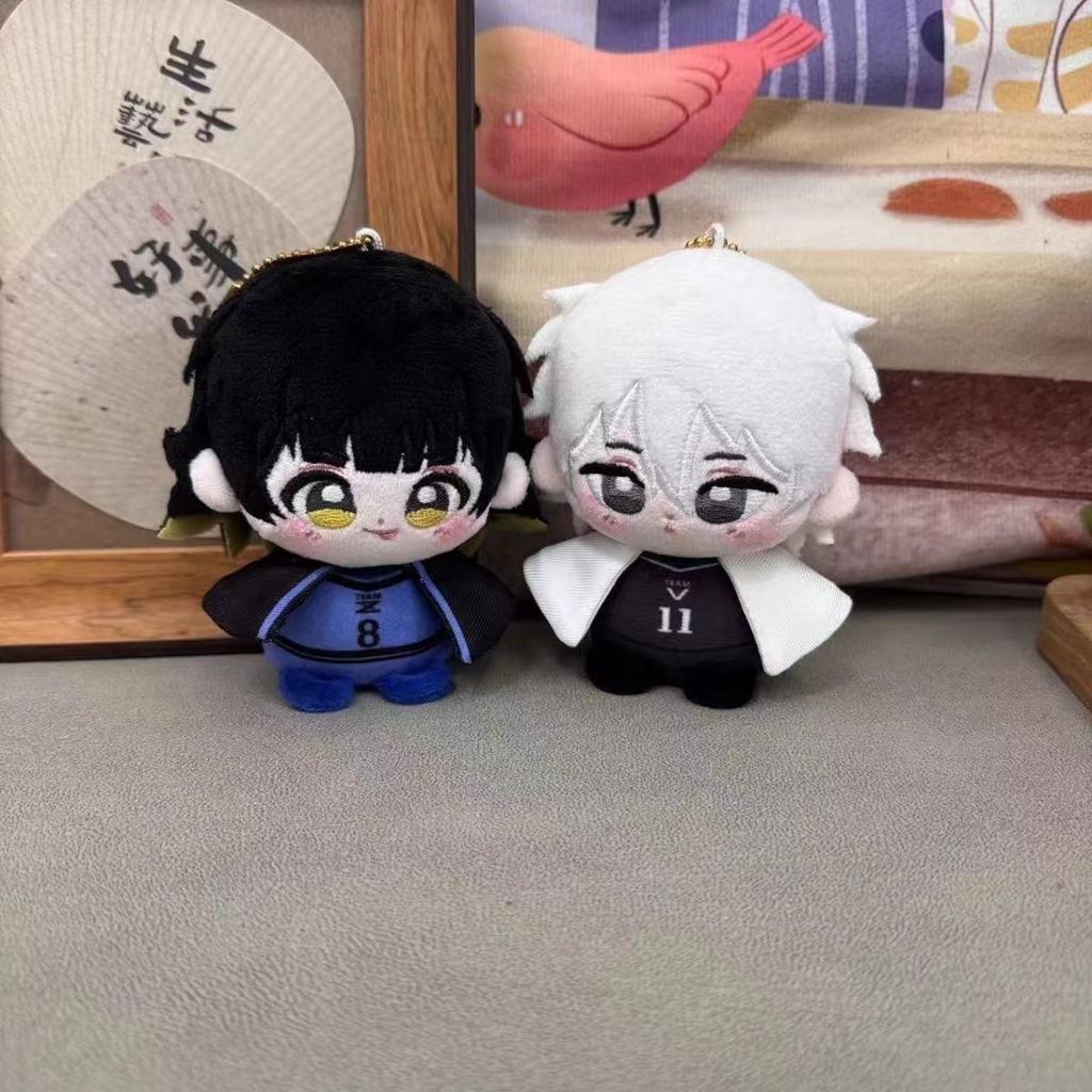 Blue Lock Bachira Isagi Yoichi Cute Figure Plush Stuffed Cotton Doll Backpack Pendant Boy Girl Toys Keychain Gift