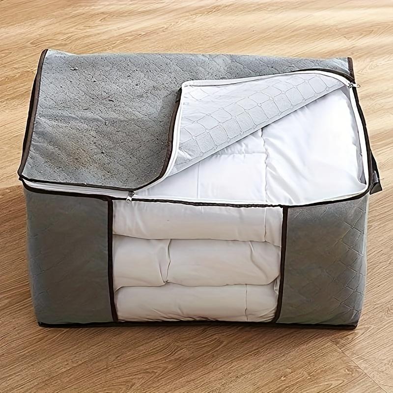 3PCS Clothing Storage Bag, 57l/15gal, With Transparent Window, Reinforced Handle, Suitable For Clothing Organization