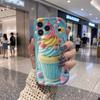 Puff Knitted Cupcake Heart Wavy Edge Phone Case For iPhone 17 16 15 14 13 12 11 8 7 Plus Pro Max Cute 3D Texture Cover