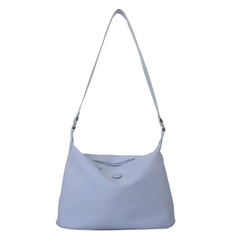 

Solid Color Single Shoulder Bags for Women New Designer Fashion Oxford Shoulder Bag Large Capacity Girl Crossbody Bags for Women синій