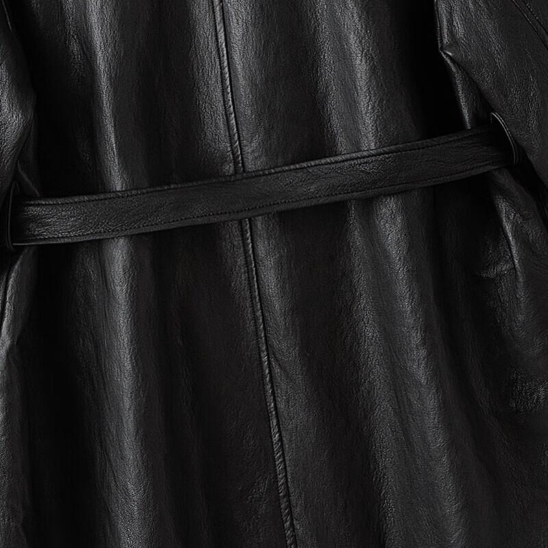 Damen American Retro Gepolsterte Kunstleder Mittellange Jacke