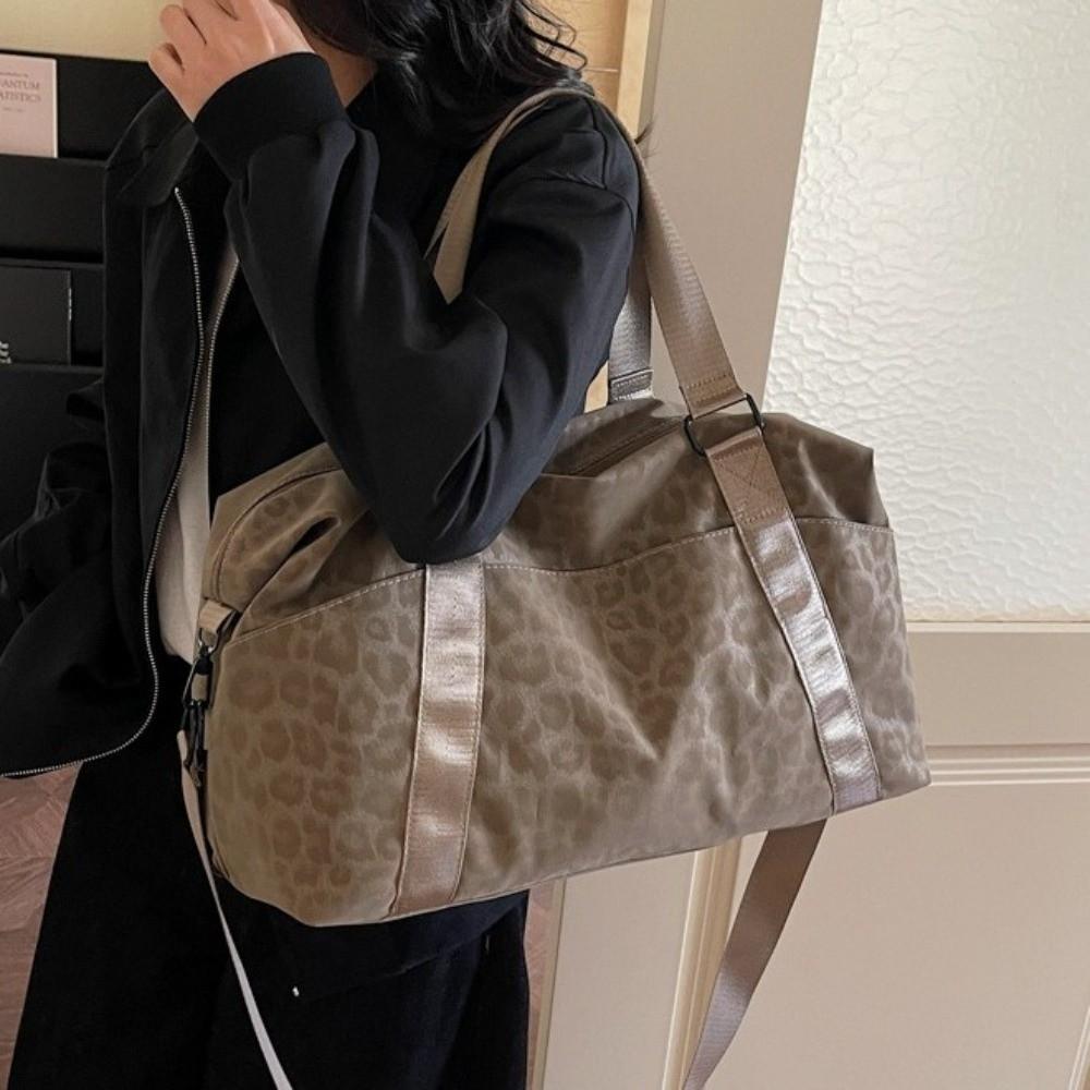 Adjustable Strap Large Capacity Bag Leopard Print Lightweight Handbag  Daily Commute