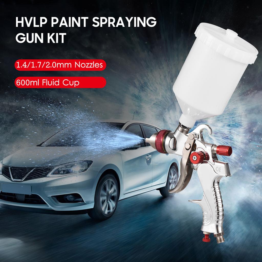 HVLP Paint Spraying Gun Kit  Feed Air Spray Gun Mini Sprayer Paint Gun Paint Sprayer with 600ml Cup 1.4 1.7 2.0mm