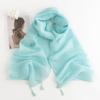 New Versatile Imitation Cashmere Scarf Herringbone Pattern Monochrome Simple Casual Tassel Warm Women's Shawl
