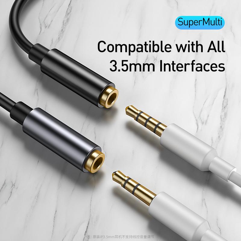 Baseus Type C na 3,5mm Jack Sluchátka USB-C Type C na 3,5mm Sluchátka AUX Adaptér Audio Kabel pro Huawei P40 P30 Pro Xiaomi 10 9 3