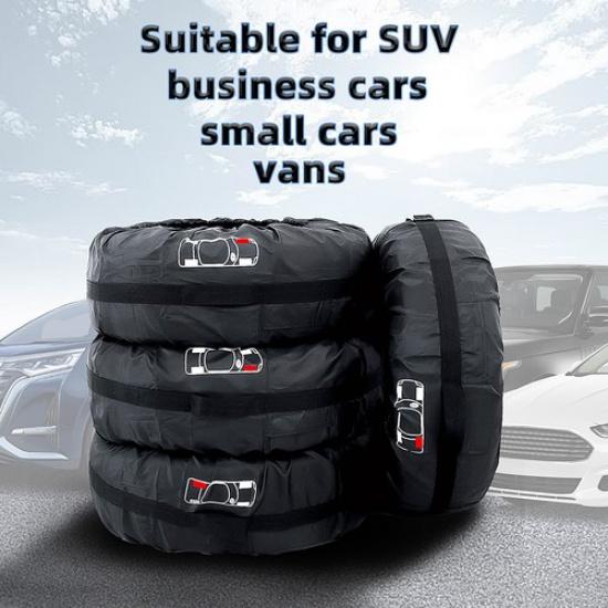 Car Spare Tire Storage Protection Bag 19"-23" Wheel Tyre Carry Tote Cover 4 Pcs