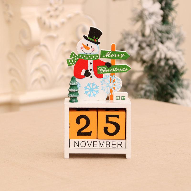 

Рождественский деревянный календарь, украшение, коробка, рождественский подарок, украшение на окно, столешница Snowman