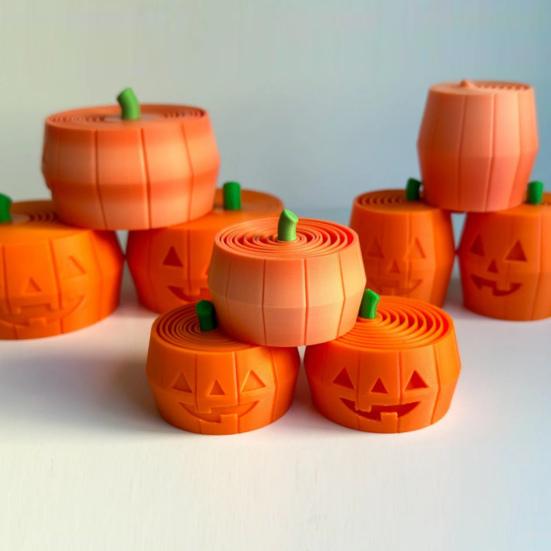 Halloween Pumpkin Tower Decompression Toy 3D Printed Layered Spiral Cone Fidget Toy Mini Sensory Toy for Stress Anxiety Relief