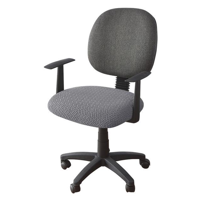Jacquard Computer Chair Cover T -Shaped Elastic Spandex Stretchy Dining Chair Covers For Office Home Anti -Dirty Removable Round Seat Slipcovers