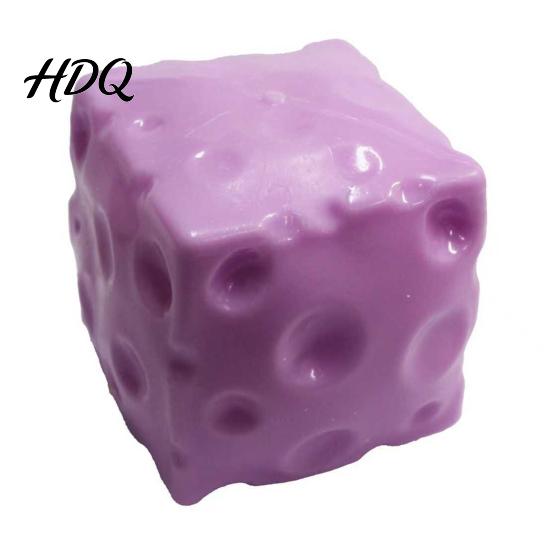Giant Cheese Squeeze Toy Toy Anxiety Relief Cube Sensory Stress Soft Stretchy фиолетовый